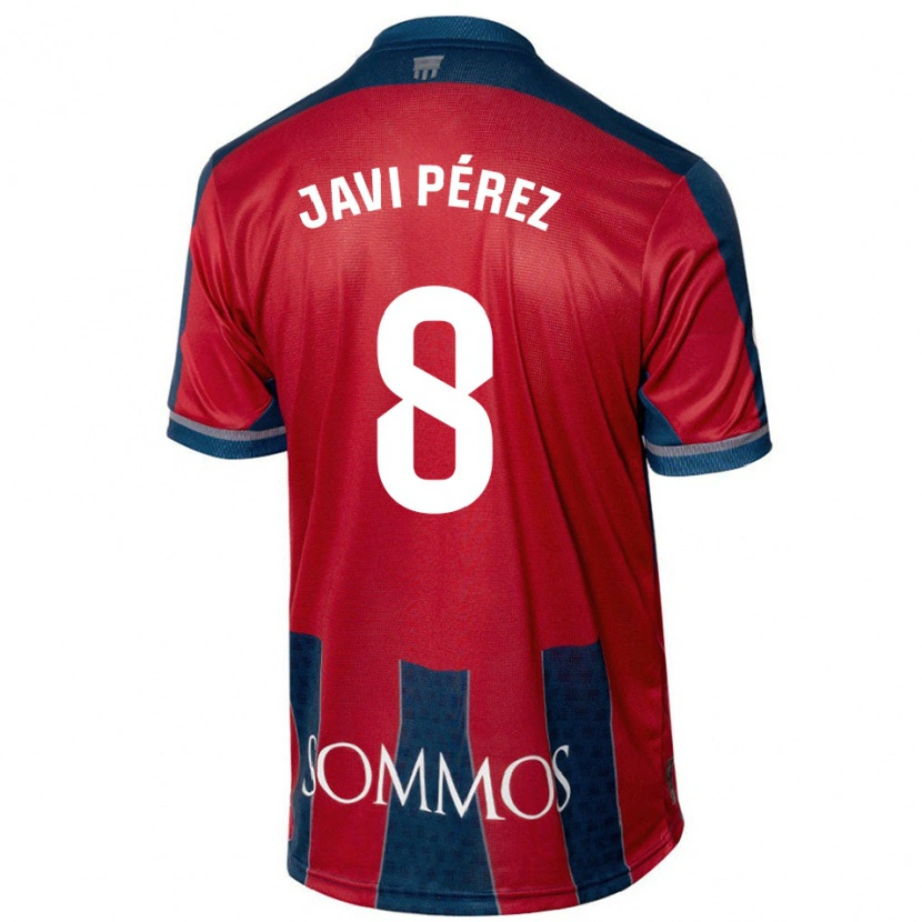 Danxen Enfant Maillot Javi Pérez #8 Rouge Bleu Tenues Domicile 2024/25 T-Shirt