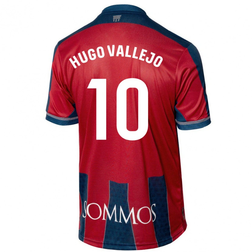 Danxen Enfant Maillot Hugo Vallejo #10 Rouge Bleu Tenues Domicile 2024/25 T-Shirt