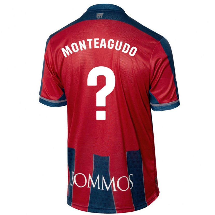 Danxen Enfant Maillot Miguel Monteagudo #0 Rouge Bleu Tenues Domicile 2024/25 T-Shirt