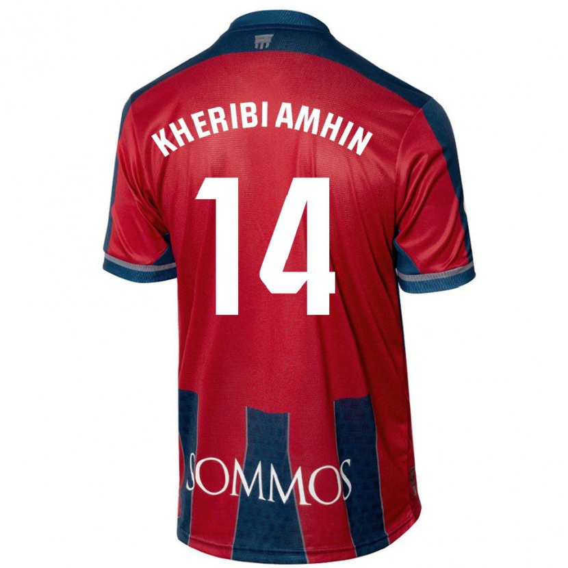 Danxen Enfant Maillot Nabil Kheribi Amhin #14 Rouge Bleu Tenues Domicile 2024/25 T-Shirt