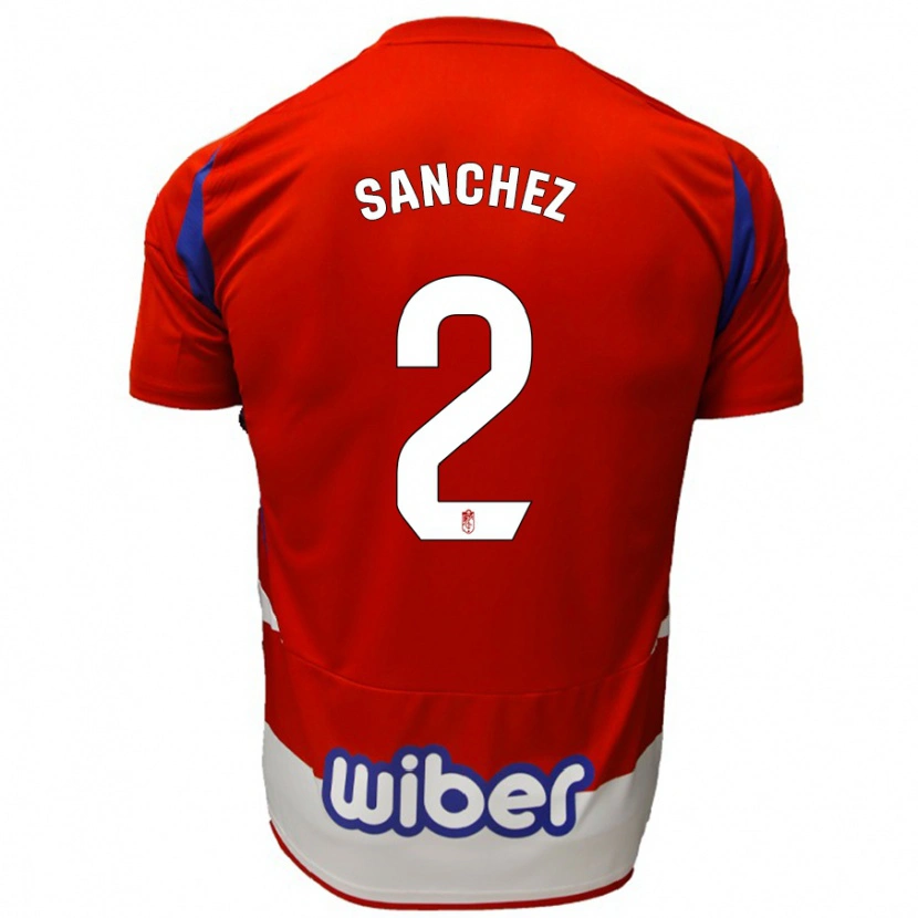 Danxen Enfant Maillot Rubén Sánchez #2 Rouge Blanc Bleu Tenues Domicile 2024/25 T-Shirt