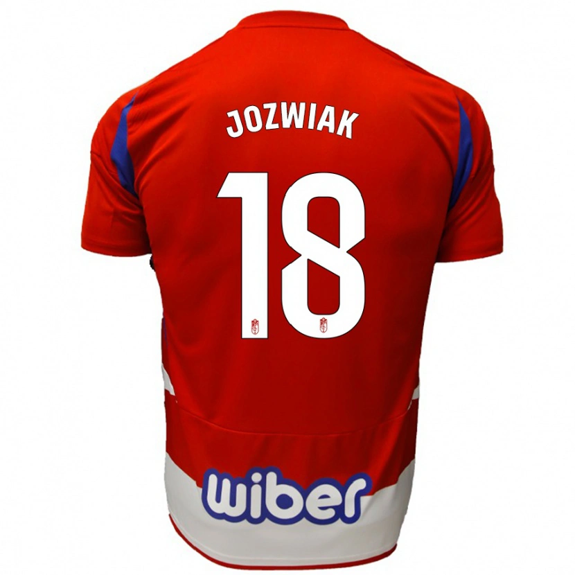 Danxen Enfant Maillot Kamil Jóźwiak #18 Rouge Blanc Bleu Tenues Domicile 2024/25 T-Shirt