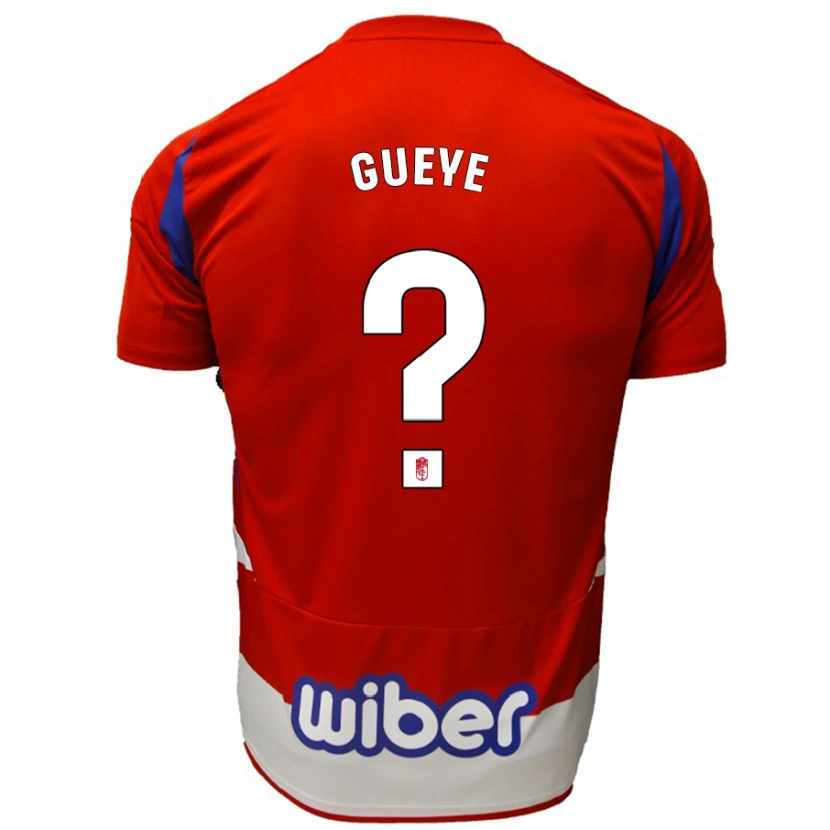 Danxen Enfant Maillot David Gueye #0 Rouge Blanc Bleu Tenues Domicile 2024/25 T-Shirt