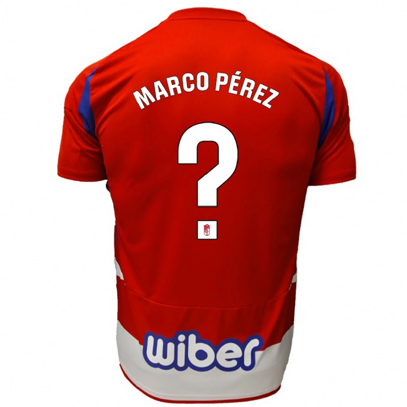 Danxen Enfant Maillot Marco Pérez #0 Rouge Blanc Bleu Tenues Domicile 2024/25 T-Shirt