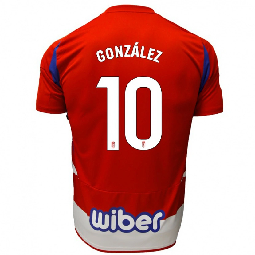 Danxen Enfant Maillot Mario González #10 Rouge Blanc Bleu Tenues Domicile 2024/25 T-Shirt