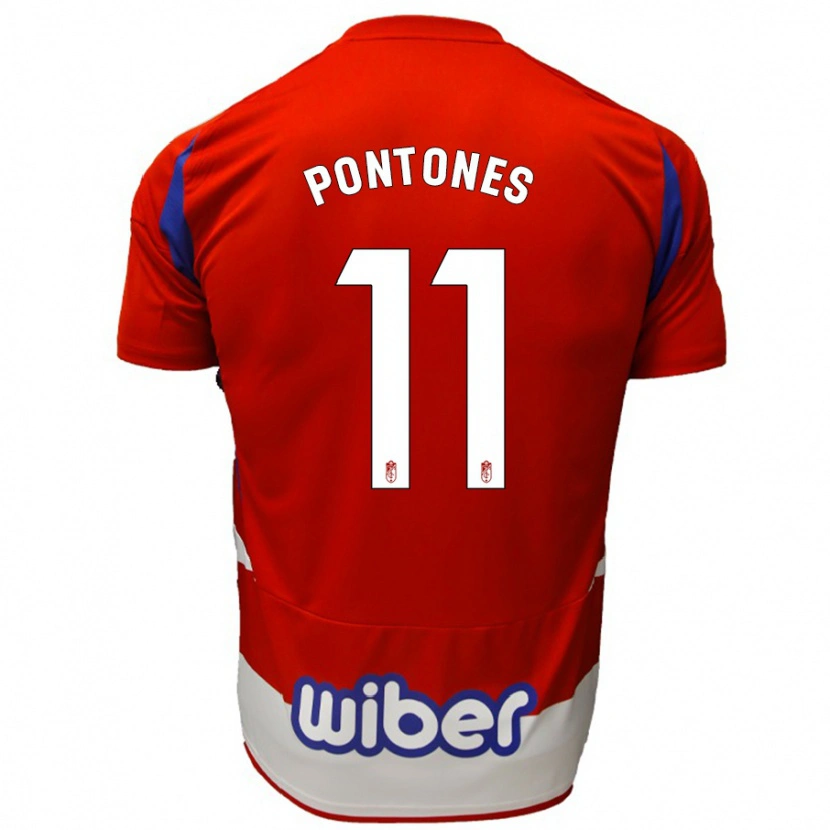 Danxen Enfant Maillot Juan Carlos Pontones #11 Rouge Blanc Bleu Tenues Domicile 2024/25 T-Shirt