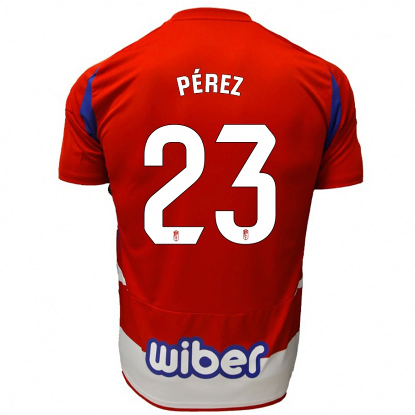 Danxen Enfant Maillot Lucas Pérez #23 Rouge Blanc Bleu Tenues Domicile 2024/25 T-Shirt