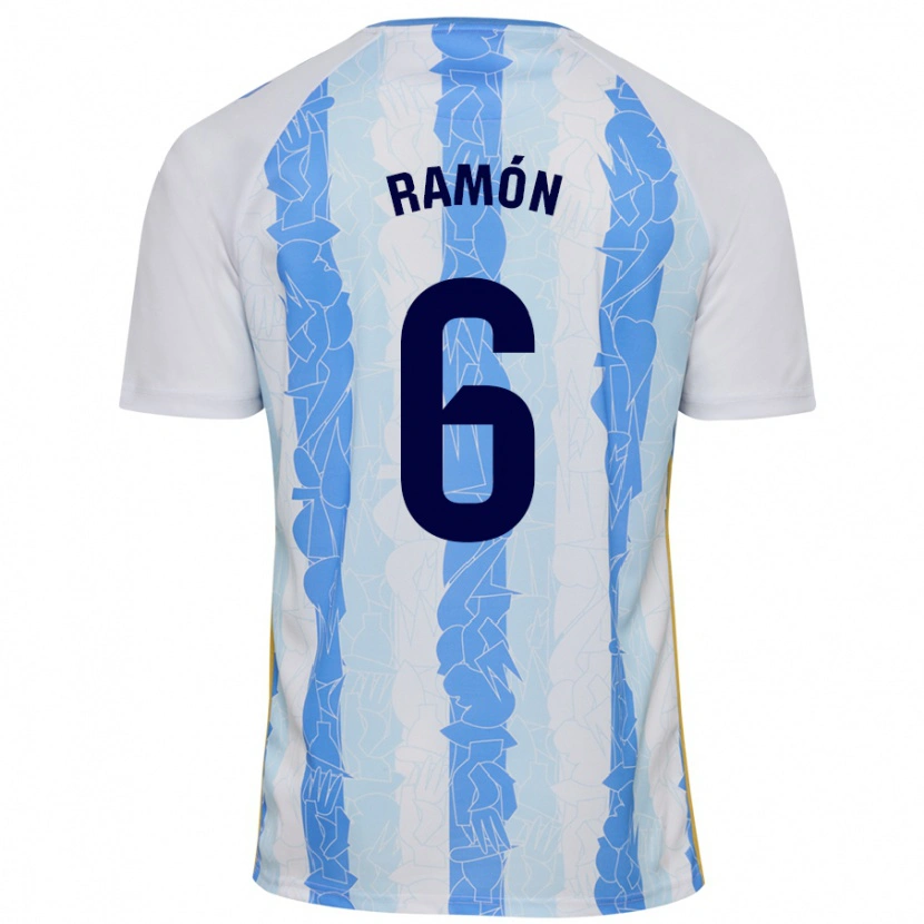 Danxen Enfant Maillot Ramón Enríquez #6 Blanc Bleu Tenues Domicile 2024/25 T-Shirt