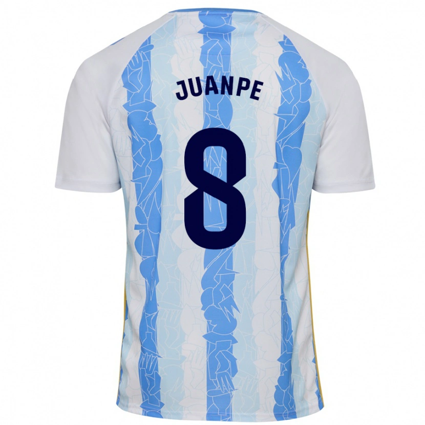 Danxen Enfant Maillot Juanpe #8 Blanc Bleu Tenues Domicile 2024/25 T-Shirt