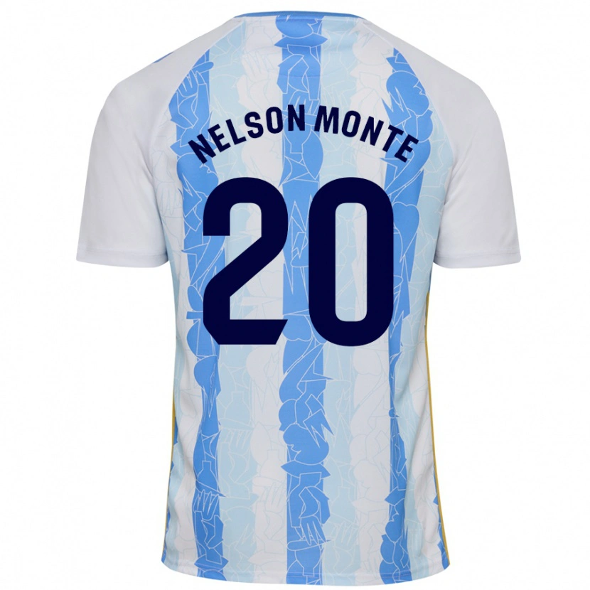 Danxen Enfant Maillot Nélson Monte #20 Blanc Bleu Tenues Domicile 2024/25 T-Shirt