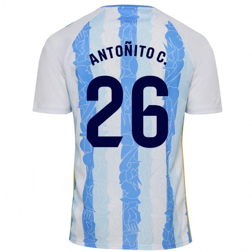 Danxen Enfant Maillot Antonio Cordero #26 Blanc Bleu Tenues Domicile 2024/25 T-Shirt