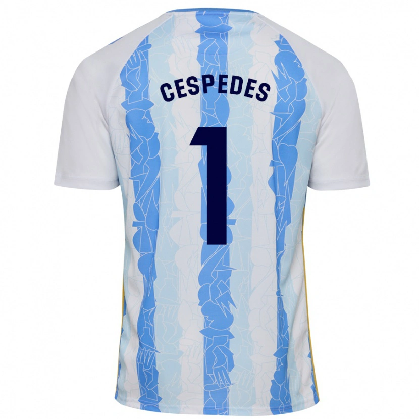 Danxen Enfant Maillot Andrés Céspedes #1 Blanc Bleu Tenues Domicile 2024/25 T-Shirt