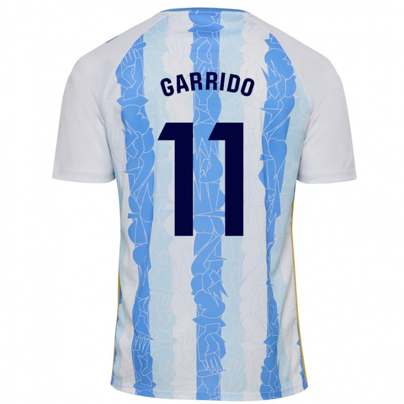 Danxen Enfant Maillot Rafa Garrido #11 Blanc Bleu Tenues Domicile 2024/25 T-Shirt