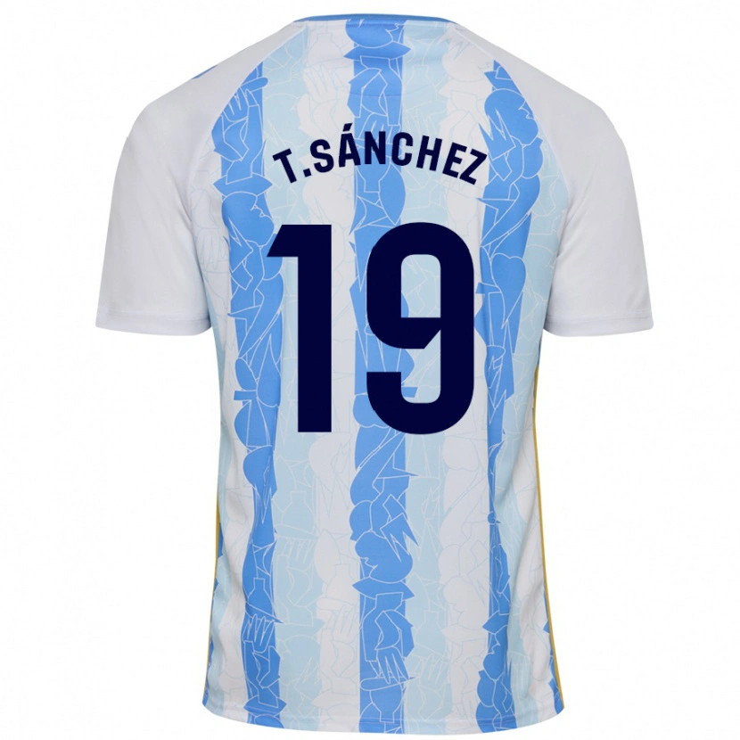 Danxen Enfant Maillot Toni Sánchez #19 Blanc Bleu Tenues Domicile 2024/25 T-Shirt