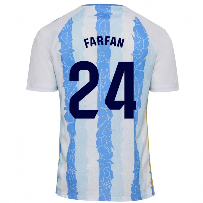 Danxen Enfant Maillot María Farfán #24 Blanc Bleu Tenues Domicile 2024/25 T-Shirt