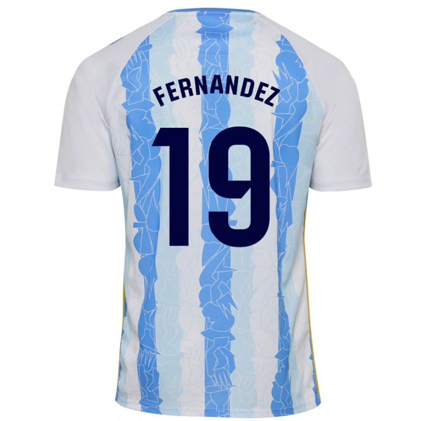 Danxen Enfant Maillot Raúl Fernández #19 Blanc Bleu Tenues Domicile 2024/25 T-Shirt