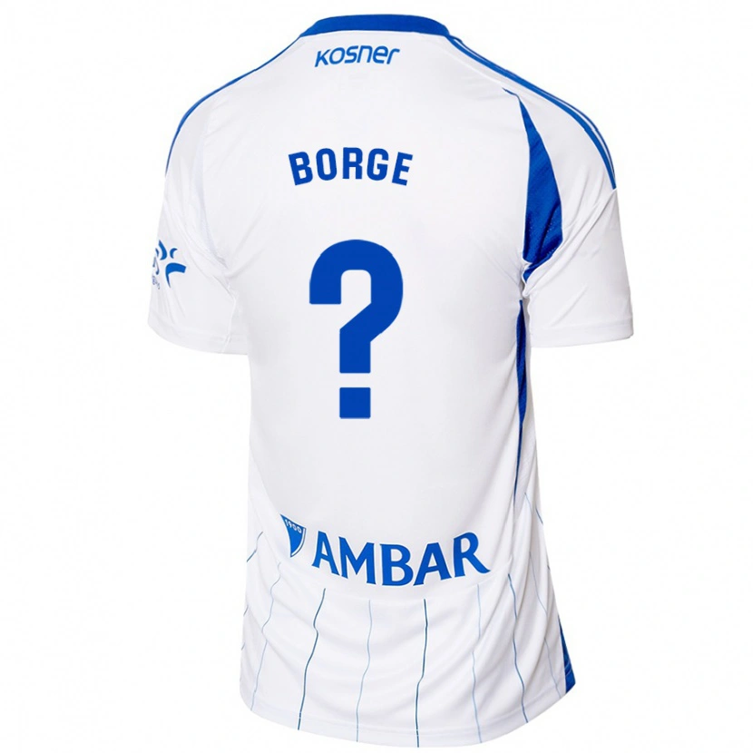 Danxen Enfant Maillot Andrés Borge #0 Rouge Blanc Tenues Domicile 2024/25 T-Shirt