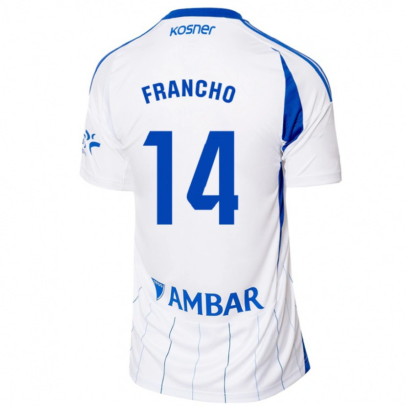 Danxen Enfant Maillot Francho Serrano #14 Rouge Blanc Tenues Domicile 2024/25 T-Shirt