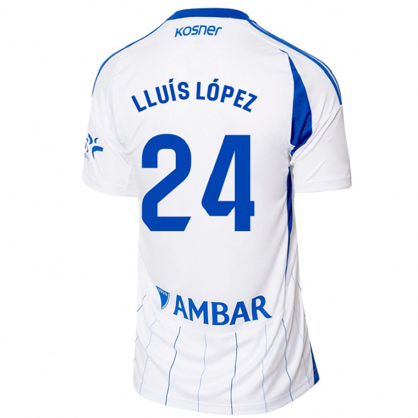 Danxen Enfant Maillot Lluís López #24 Rouge Blanc Tenues Domicile 2024/25 T-Shirt