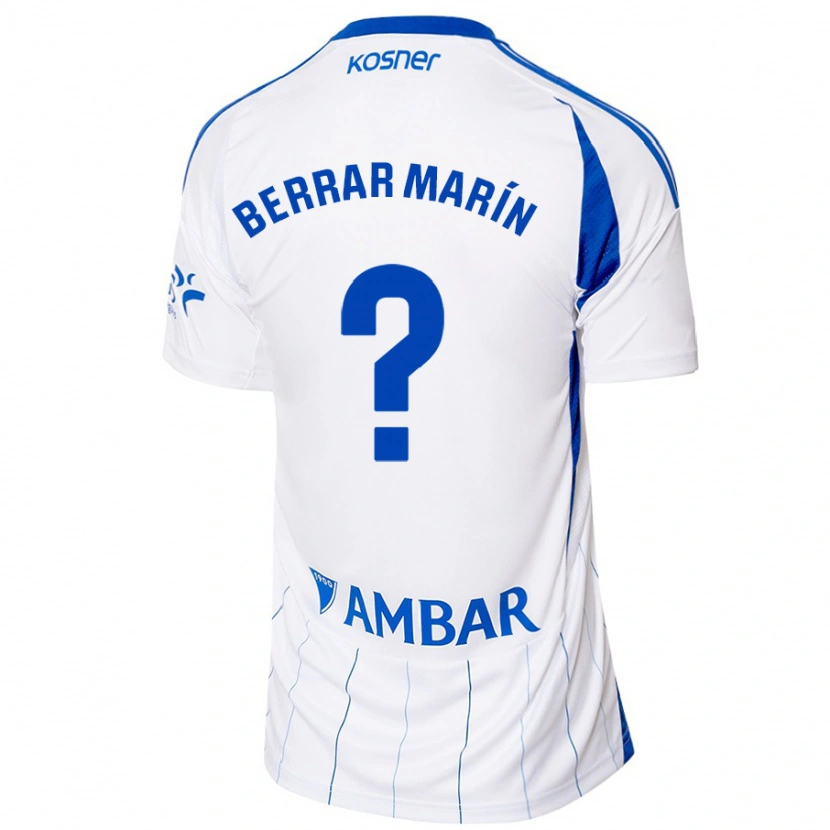 Danxen Enfant Maillot Sergio Berrar Marín #0 Rouge Blanc Tenues Domicile 2024/25 T-Shirt