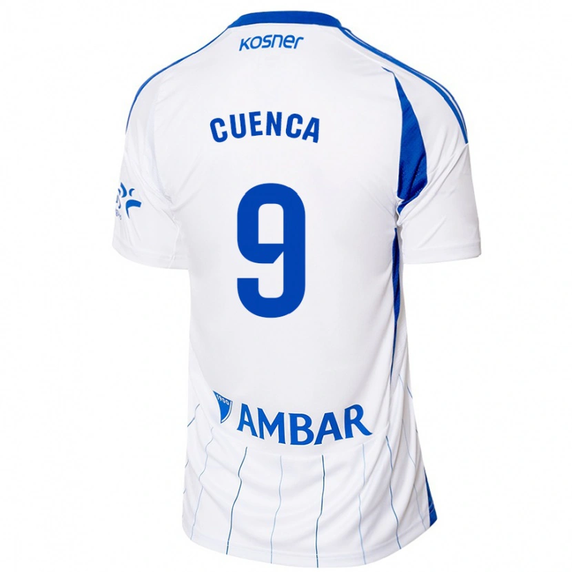 Danxen Enfant Maillot Marcos Cuenca #9 Rouge Blanc Tenues Domicile 2024/25 T-Shirt