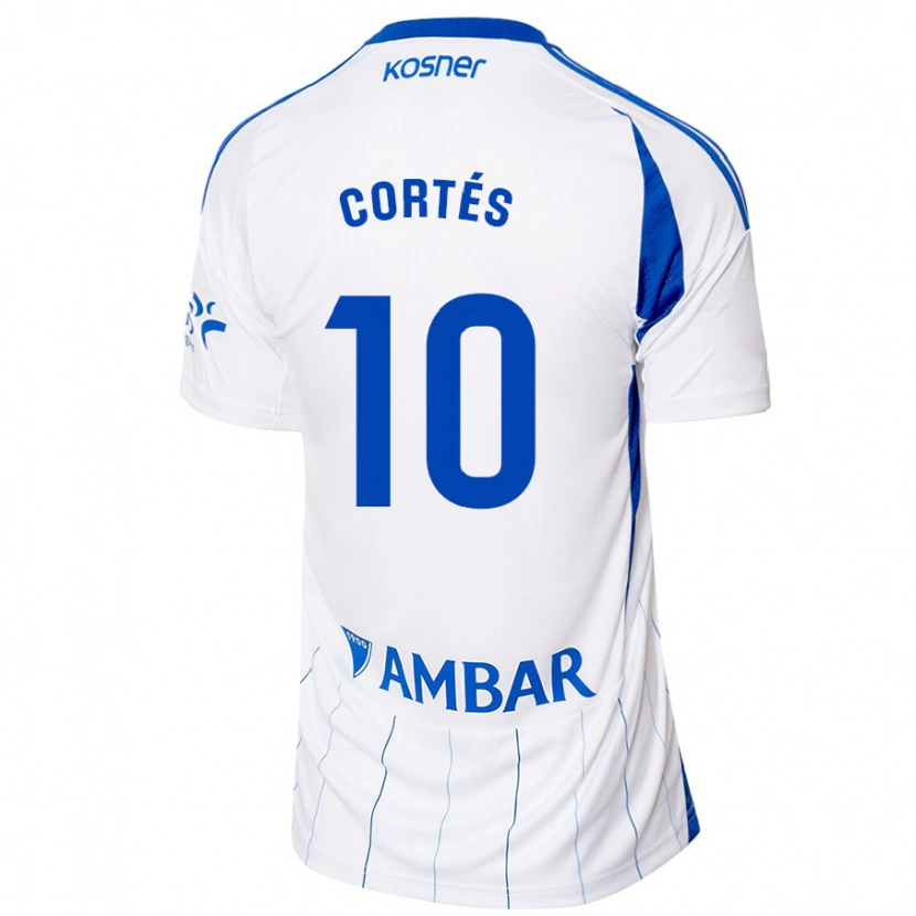 Danxen Enfant Maillot Pablo Cortés #10 Rouge Blanc Tenues Domicile 2024/25 T-Shirt