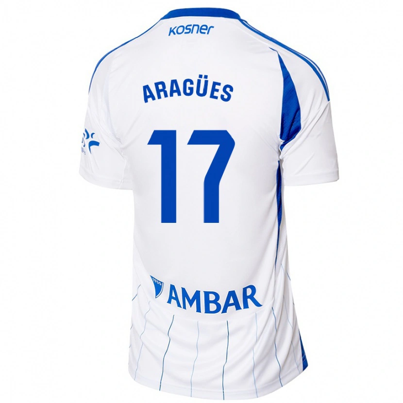 Danxen Enfant Maillot Chema Aragües #17 Rouge Blanc Tenues Domicile 2024/25 T-Shirt