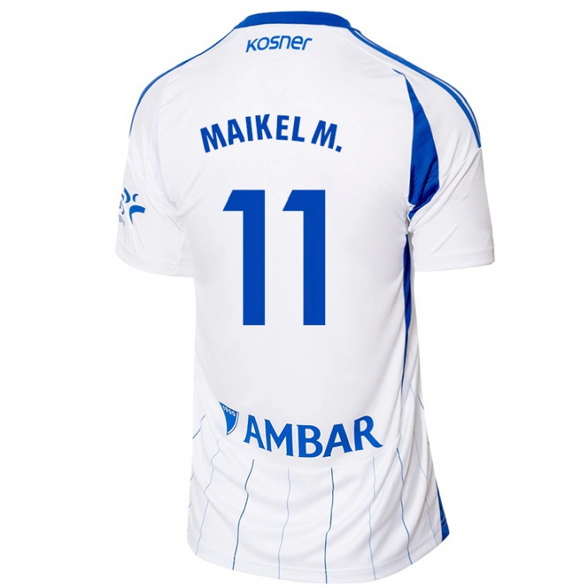 Danxen Enfant Maillot Maikel Mesa #11 Rouge Blanc Tenues Domicile 2024/25 T-Shirt