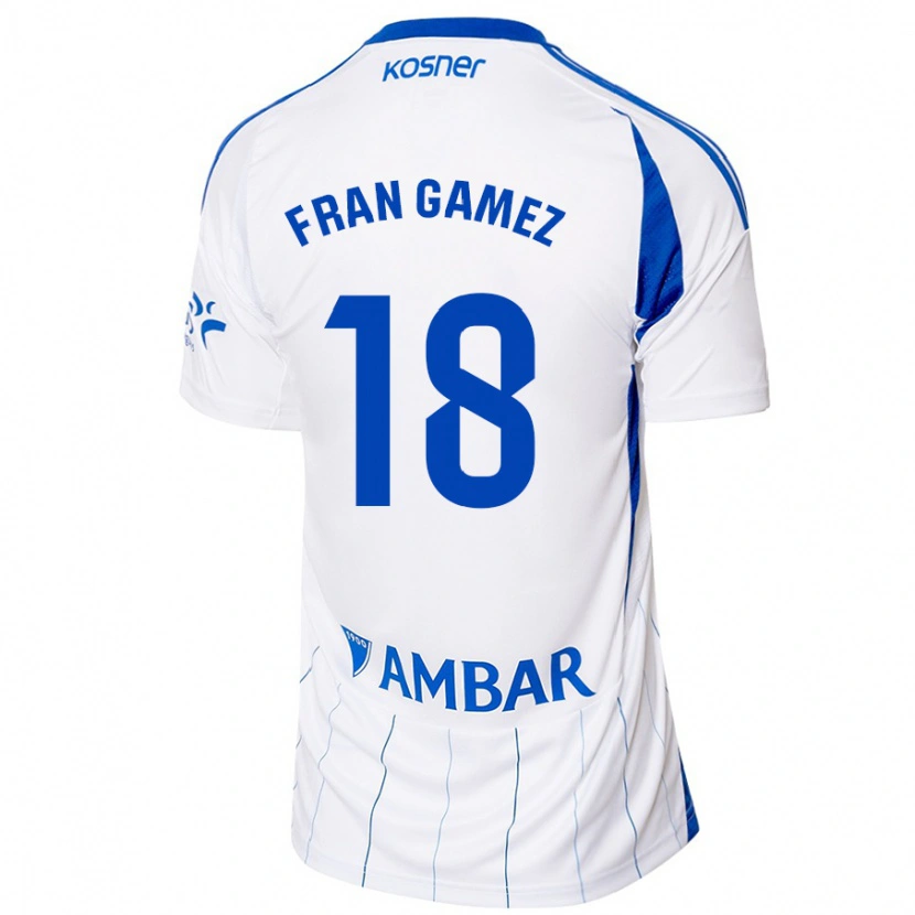 Danxen Enfant Maillot Fran Gámez #18 Rouge Blanc Tenues Domicile 2024/25 T-Shirt