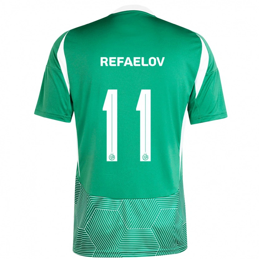 Danxen Enfant Maillot Lior Refaelov #11 Vert Blanc Tenues Domicile 2024/25 T-Shirt