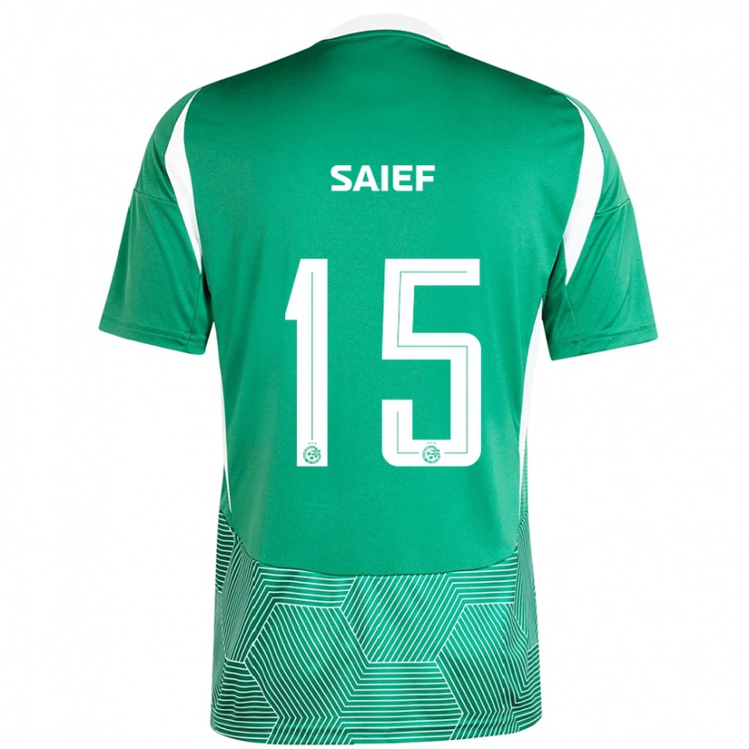 Danxen Enfant Maillot Kenny Saief #15 Vert Blanc Tenues Domicile 2024/25 T-Shirt