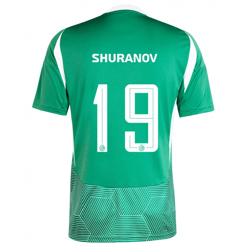 Danxen Enfant Maillot Erik Shuranov #19 Vert Blanc Tenues Domicile 2024/25 T-Shirt