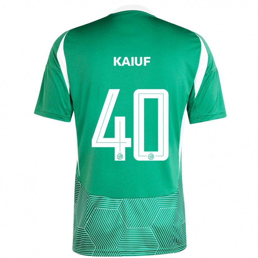 Danxen Enfant Maillot Sharif Kaiuf #40 Vert Blanc Tenues Domicile 2024/25 T-Shirt