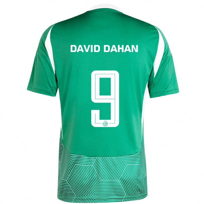 Danxen Enfant Maillot Omer David Dahan #9 Vert Blanc Tenues Domicile 2024/25 T-Shirt