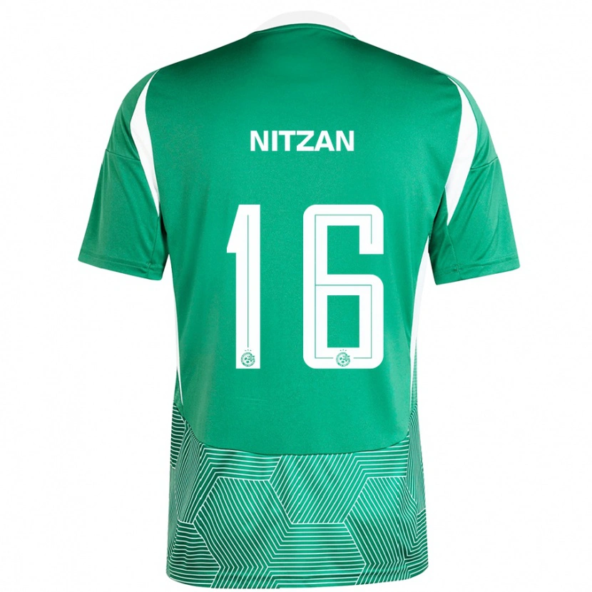 Danxen Enfant Maillot Itamar Nitzan #16 Vert Blanc Tenues Domicile 2024/25 T-Shirt