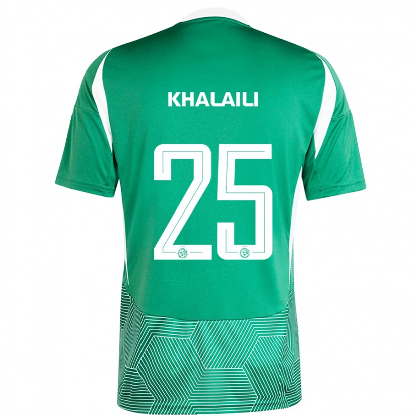 Danxen Enfant Maillot Anan Khalaili #25 Vert Blanc Tenues Domicile 2024/25 T-Shirt