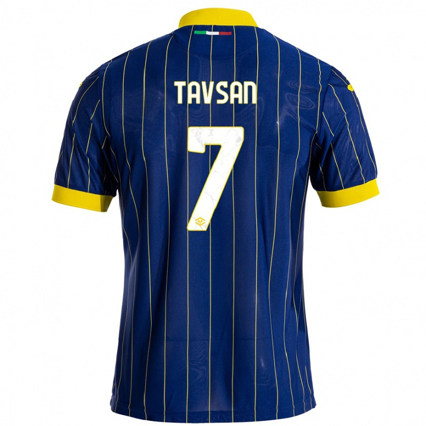 Danxen Enfant Maillot Elayis Tavsan #7 Bleu Jaune Tenues Domicile 2024/25 T-Shirt