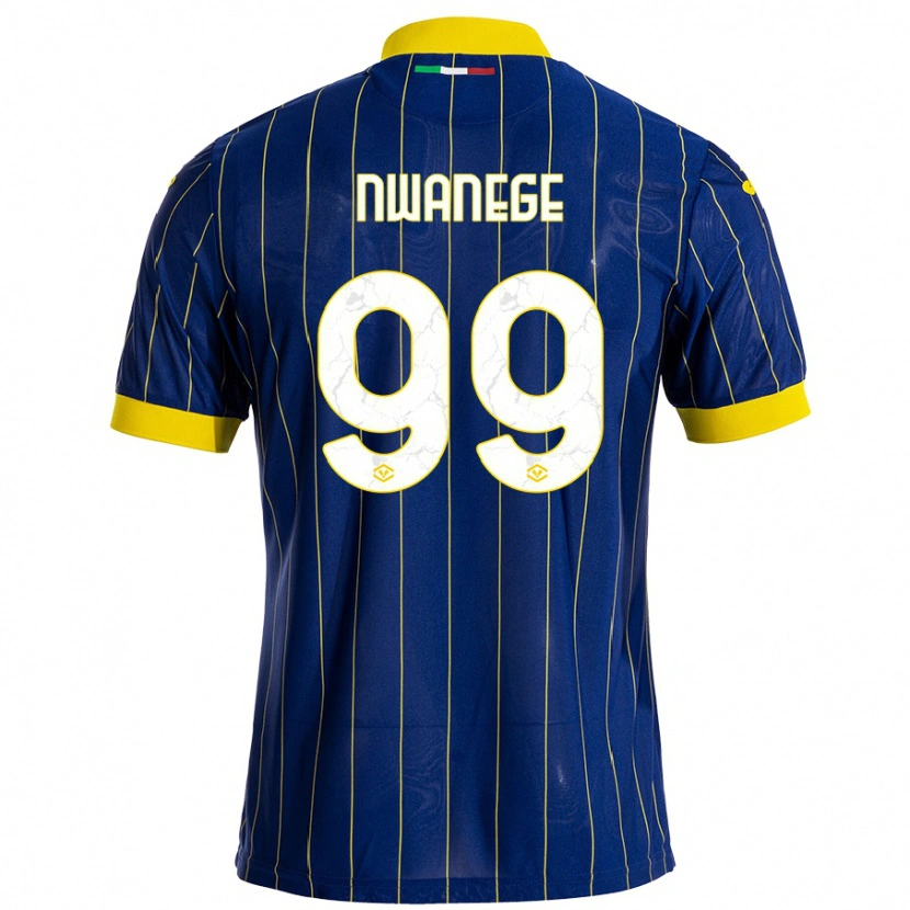 Danxen Enfant Maillot Karlson Nwanege #99 Bleu Jaune Tenues Domicile 2024/25 T-Shirt