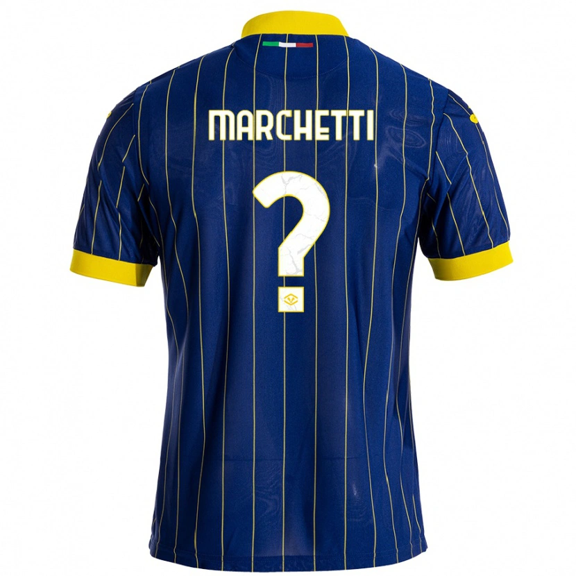 Danxen Enfant Maillot Nicolò Marchetti #0 Bleu Jaune Tenues Domicile 2024/25 T-Shirt