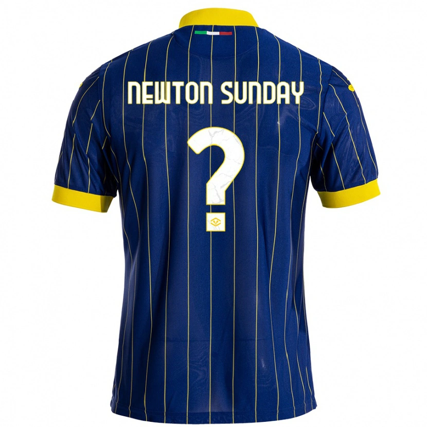 Danxen Enfant Maillot Eloghosa Newton Sunday #0 Bleu Jaune Tenues Domicile 2024/25 T-Shirt