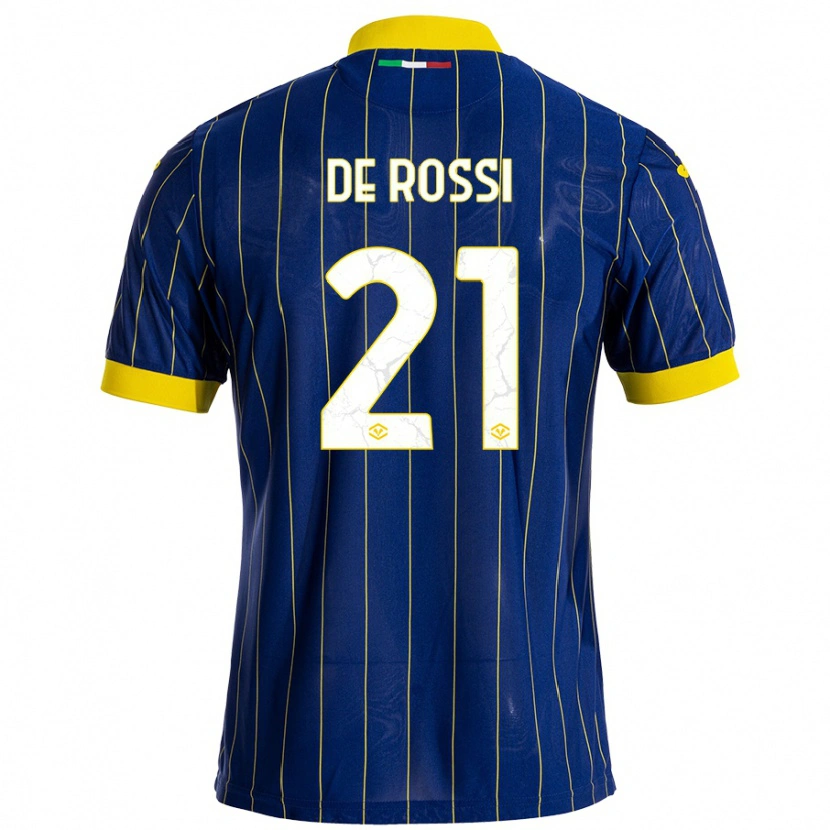 Danxen Enfant Maillot Michele De Rossi #21 Bleu Jaune Tenues Domicile 2024/25 T-Shirt