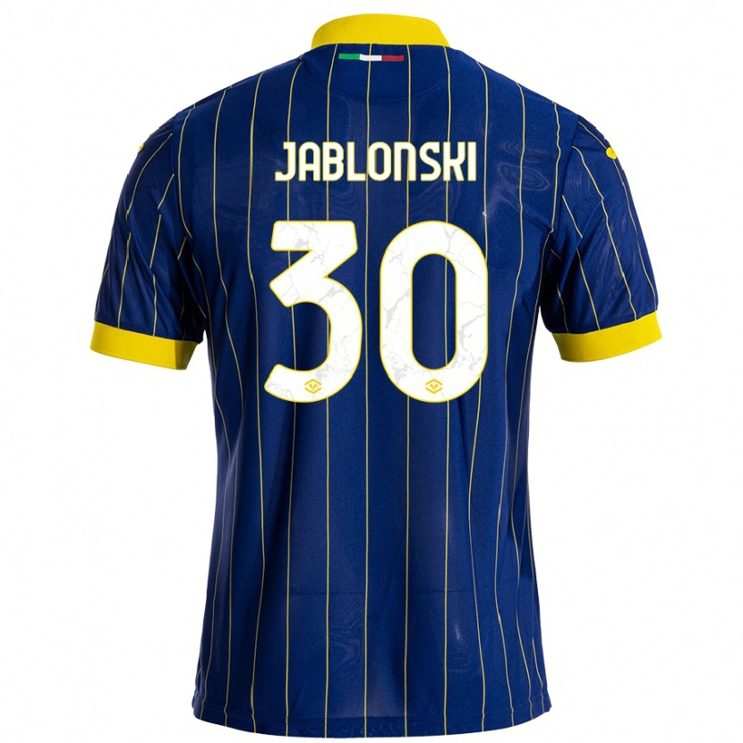 Danxen Enfant Maillot Darvin Jablonski #30 Bleu Jaune Tenues Domicile 2024/25 T-Shirt