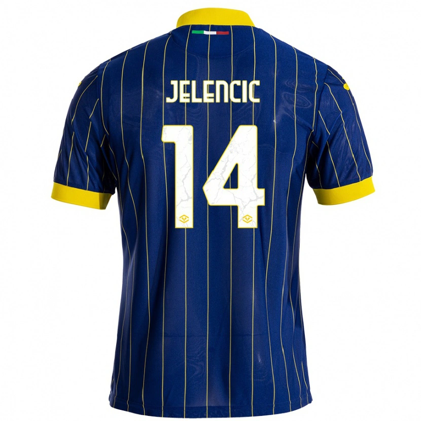 Danxen Enfant Maillot Ana Jelencic #14 Bleu Jaune Tenues Domicile 2024/25 T-Shirt