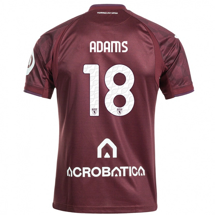 Danxen Enfant Maillot Ché Adams #18 Bordeaux Blanc Tenues Domicile 2024/25 T-Shirt