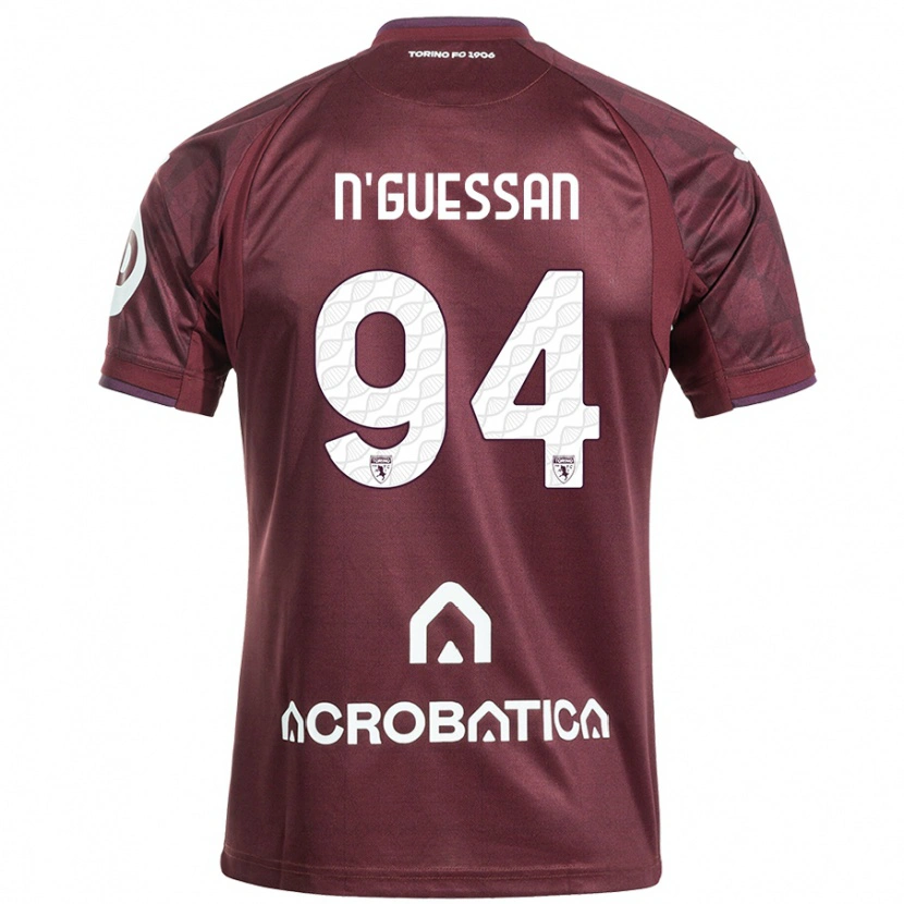 Danxen Enfant Maillot Ange Caumenan N'guessan #94 Bordeaux Blanc Tenues Domicile 2024/25 T-Shirt