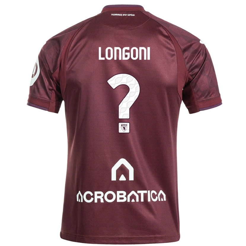 Danxen Enfant Maillot Marco Longoni #0 Bordeaux Blanc Tenues Domicile 2024/25 T-Shirt