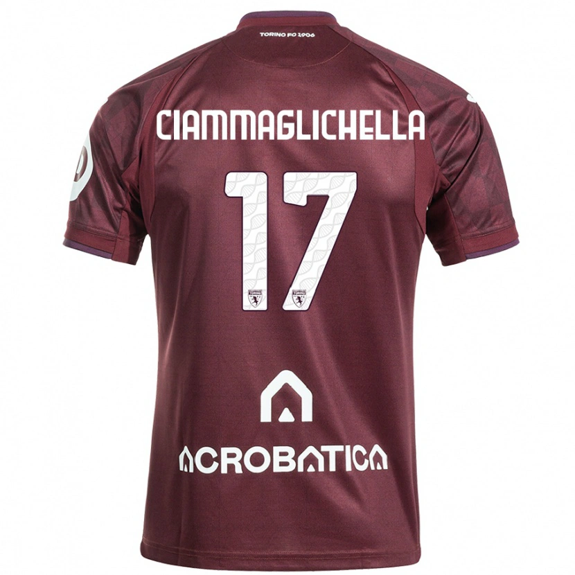 Danxen Enfant Maillot Aaron Ciammaglichella #17 Bordeaux Blanc Tenues Domicile 2024/25 T-Shirt