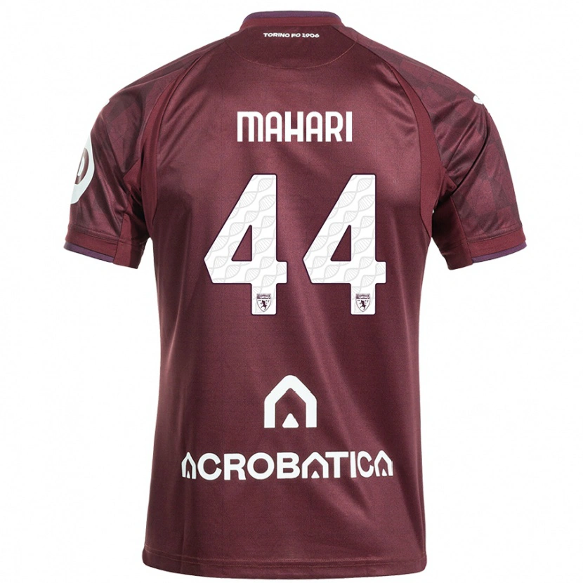 Danxen Enfant Maillot Efdon Mahari #44 Bordeaux Blanc Tenues Domicile 2024/25 T-Shirt