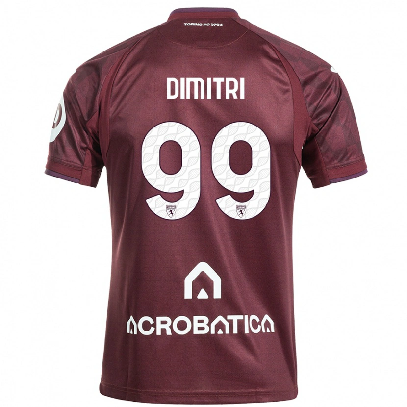 Danxen Enfant Maillot Matteo Dimitri #99 Bordeaux Blanc Tenues Domicile 2024/25 T-Shirt