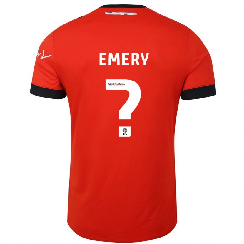 Danxen Enfant Maillot Charlie Emery #0 Orange Noir Tenues Domicile 2024/25 T-Shirt